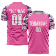 Load image into Gallery viewer, Custom Pink White-Camo Sublimation Soccer Uniform Jersey
