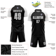 Load image into Gallery viewer, Custom Black White Sublimation Soccer Uniform Jersey

