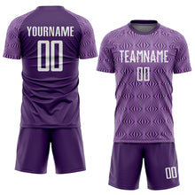 Load image into Gallery viewer, Custom Purple White Sublimation Soccer Uniform Jersey
