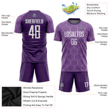 Load image into Gallery viewer, Custom Purple White Sublimation Soccer Uniform Jersey
