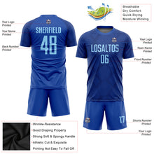 Load image into Gallery viewer, Custom Royal Light Blue Sublimation Soccer Uniform Jersey
