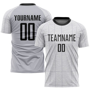 Custom Gray Black-White Sublimation Soccer Uniform Jersey