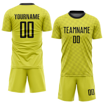 Custom Gold Black Sublimation Soccer Uniform Jersey