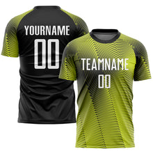 Load image into Gallery viewer, Custom Gold White-Black Sublimation Soccer Uniform Jersey
