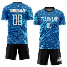 Load image into Gallery viewer, Custom Royal White-Light Blue Sublimation Soccer Uniform Jersey
