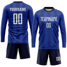 Load image into Gallery viewer, Custom Royal White-Navy Sublimation Soccer Uniform Jersey
