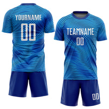 Load image into Gallery viewer, Custom Light Blue White-Royal Sublimation Soccer Uniform Jersey
