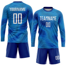 Load image into Gallery viewer, Custom Light Blue White-Royal Sublimation Soccer Uniform Jersey
