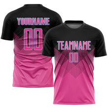 Load image into Gallery viewer, Custom Pink Pink-Black Sublimation Soccer Uniform Jersey
