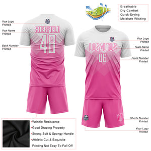 Custom Pink White Sublimation Soccer Uniform Jersey