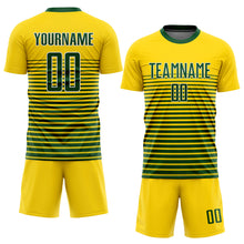 Load image into Gallery viewer, Custom Gold Green-White Sublimation Soccer Uniform Jersey
