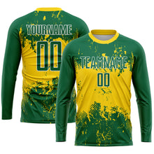 Load image into Gallery viewer, Custom Green Green-Gold Sublimation Soccer Uniform Jersey
