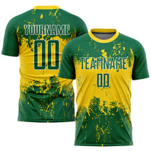 Load image into Gallery viewer, Custom Green Green-Gold Sublimation Soccer Uniform Jersey
