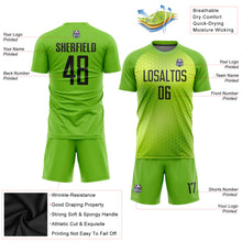 Load image into Gallery viewer, Custom Neon Green Black Sublimation Soccer Uniform Jersey
