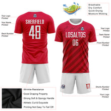 Load image into Gallery viewer, Custom Red White Sublimation Soccer Uniform Jersey
