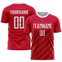 Load image into Gallery viewer, Custom Red White Sublimation Soccer Uniform Jersey
