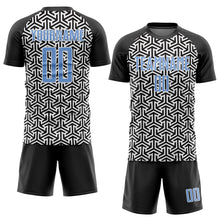 Load image into Gallery viewer, Custom Black Light Blue-White Sublimation Soccer Uniform Jersey
