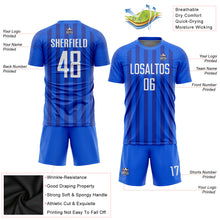 Load image into Gallery viewer, Custom Royal White Sublimation Soccer Uniform Jersey
