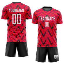 Load image into Gallery viewer, Custom Red White-Black Sublimation Soccer Uniform Jersey
