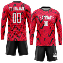 Load image into Gallery viewer, Custom Red White-Black Sublimation Soccer Uniform Jersey

