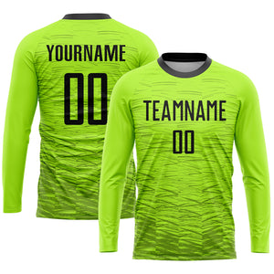 Custom Neon Green Black Sublimation Soccer Uniform Jersey