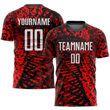 Load image into Gallery viewer, Custom Red Black-White Sublimation Soccer Uniform Jersey
