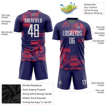 Load image into Gallery viewer, Custom Figure White-Purple Sublimation Soccer Uniform Jersey
