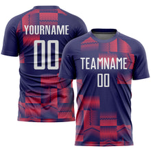 Load image into Gallery viewer, Custom Figure White-Purple Sublimation Soccer Uniform Jersey
