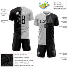 Load image into Gallery viewer, Custom Gray Black-White Sublimation Split Fashion Soccer Uniform Jersey
