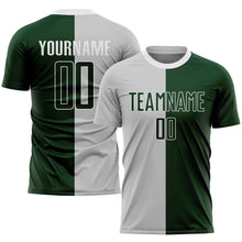 Load image into Gallery viewer, Custom Gray Green-White Sublimation Split Fashion Soccer Uniform Jersey
