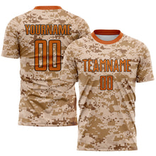 Load image into Gallery viewer, Custom Camo Texas Orange-Brown Sublimation Salute To Service Soccer Uniform Jersey

