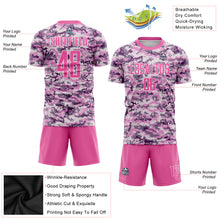 Load image into Gallery viewer, Custom Camo Pink-White Sublimation Salute To Service Soccer Uniform Jersey
