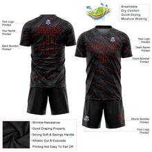 Load image into Gallery viewer, Custom Black Red Sublimation Soccer Uniform Jersey
