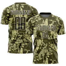 Load image into Gallery viewer, Custom Camo Olive-White Sublimation Salute To Service Soccer Uniform Jersey
