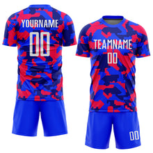 Load image into Gallery viewer, Custom Camo White-Royal Sublimation Salute To Service Soccer Uniform Jersey
