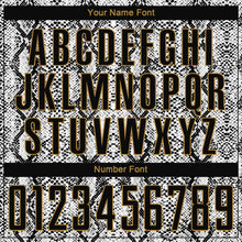 Load image into Gallery viewer, Custom Black Black-Old Gold Sublimation Snakeskin Soccer Uniform Jersey
