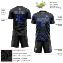 Load image into Gallery viewer, Custom Black Royal-White Sublimation Soccer Uniform Jersey
