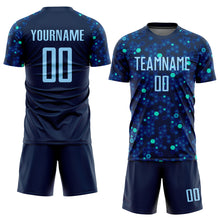 Load image into Gallery viewer, Custom Navy Light Blue-Royal Sublimation Soccer Uniform Jersey

