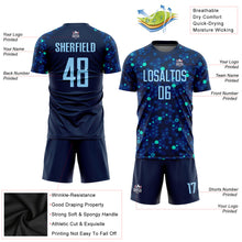 Load image into Gallery viewer, Custom Navy Light Blue-Royal Sublimation Soccer Uniform Jersey
