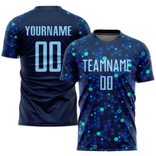 Load image into Gallery viewer, Custom Navy Light Blue-Royal Sublimation Soccer Uniform Jersey
