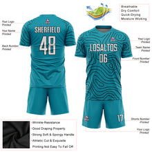 Load image into Gallery viewer, Custom Teal White-Black Sublimation Soccer Uniform Jersey
