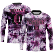 Load image into Gallery viewer, Custom Tie Dye Black-Pink Sublimation Soccer Uniform Jersey
