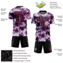 Load image into Gallery viewer, Custom Tie Dye Black-Pink Sublimation Soccer Uniform Jersey
