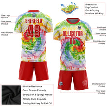 Load image into Gallery viewer, Custom Tie Dye Red-White Sublimation Soccer Uniform Jersey
