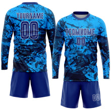 Load image into Gallery viewer, Custom Tie Dye Royal-White Sublimation Soccer Uniform Jersey
