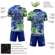 Load image into Gallery viewer, Custom Tie Dye Royal-White Sublimation Soccer Uniform Jersey
