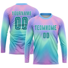 Load image into Gallery viewer, Custom Tie Dye Teal-White Sublimation Soccer Uniform Jersey
