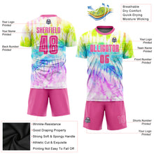 Load image into Gallery viewer, Custom Tie Dye Pink-White Sublimation Soccer Uniform Jersey
