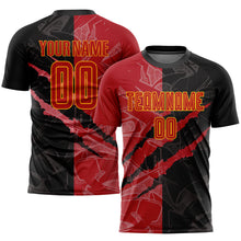 Load image into Gallery viewer, Custom Graffiti Pattern Red-Gold Sublimation Soccer Uniform Jersey
