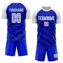Load image into Gallery viewer, Custom Royal White-Navy Sublimation Soccer Uniform Jersey
